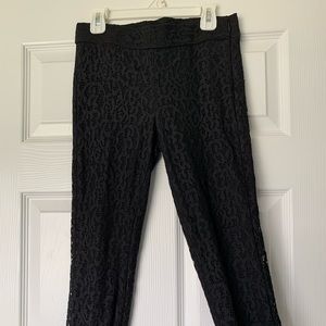 Express Black Floral Leggings